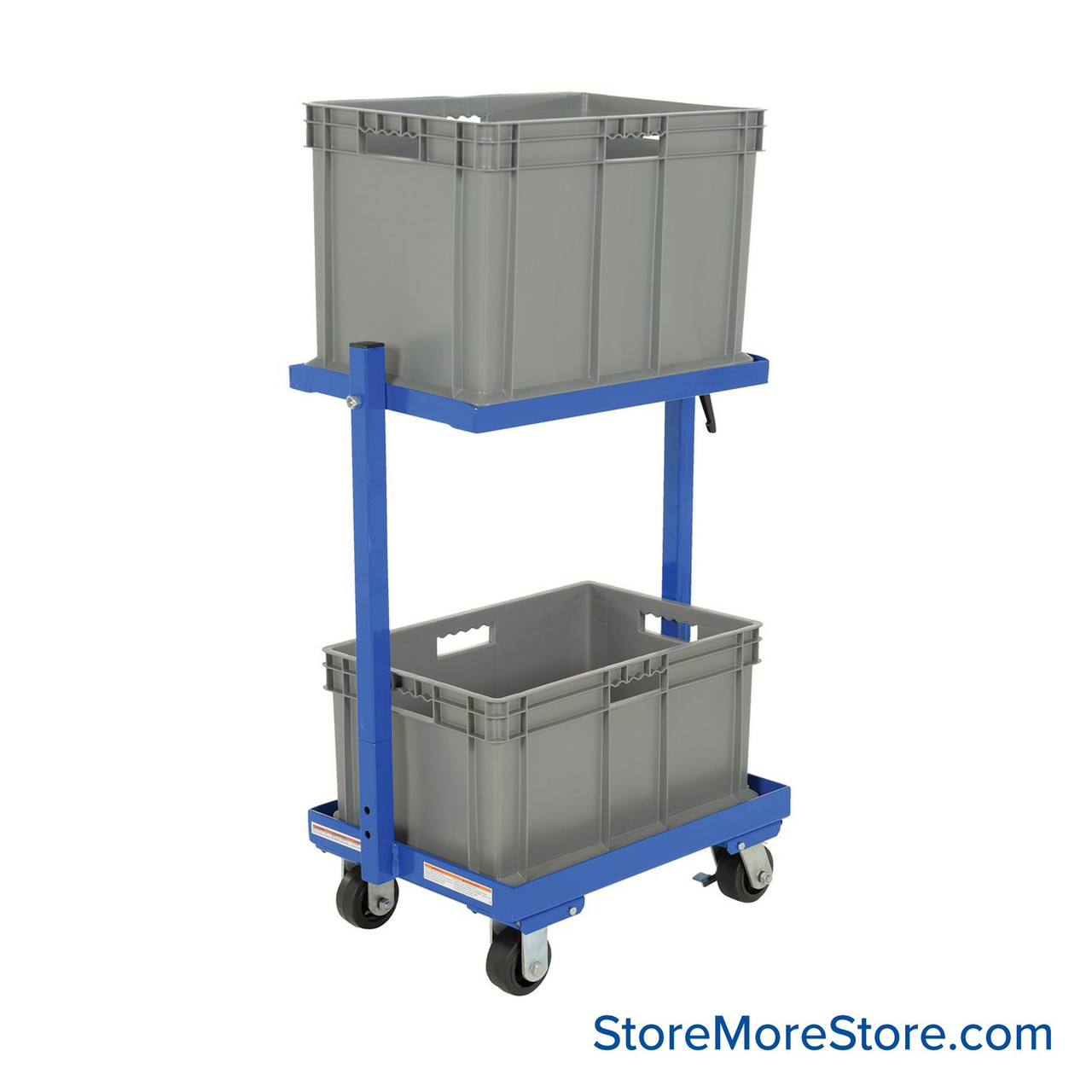 Stock Picking Carts, 46.25" High, 1 tilting shelv, Includes Plastic Bins