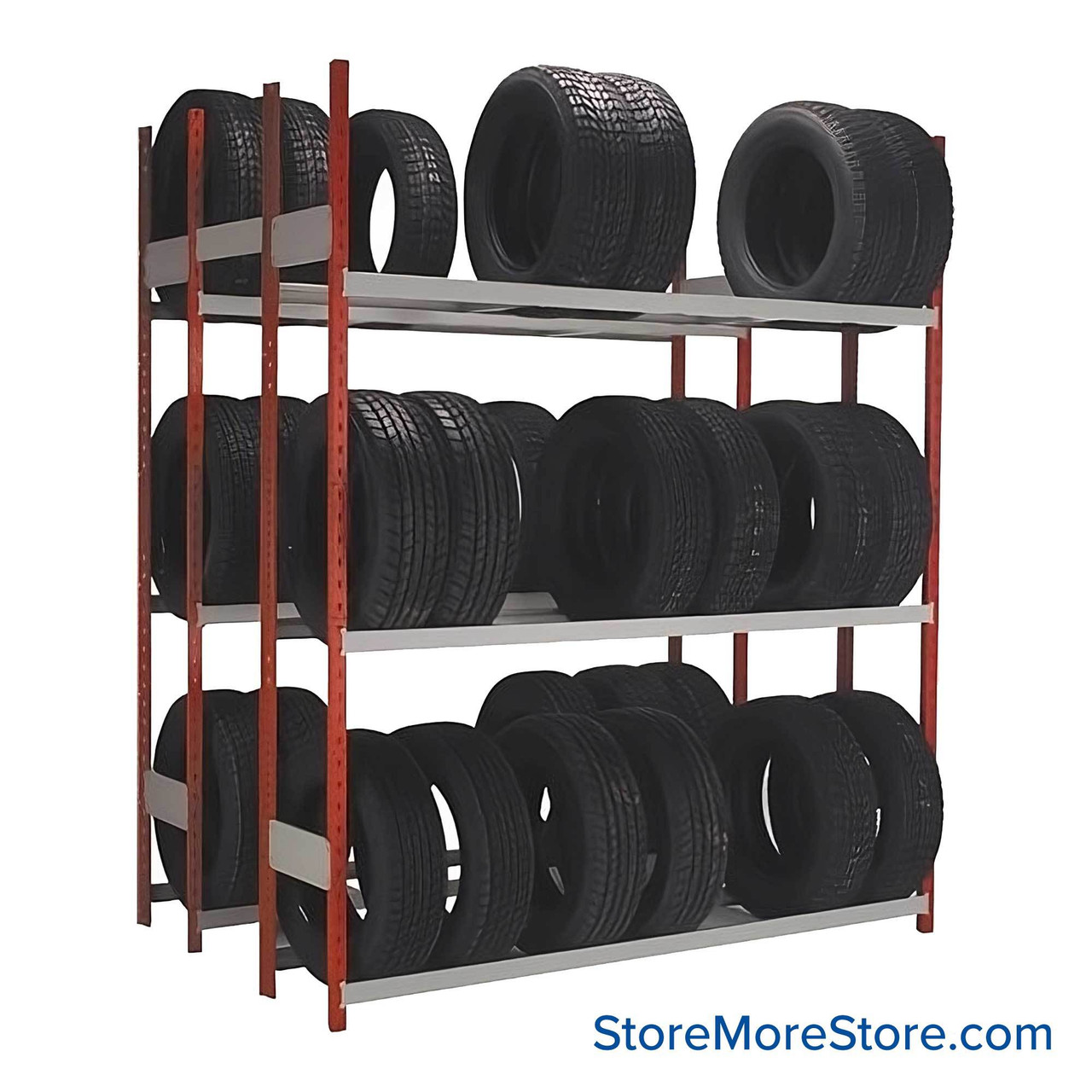 Vertical Tire Storage Rack, 60" W x 48" D x 87" H, 6 (Adjustable) Tire Levels