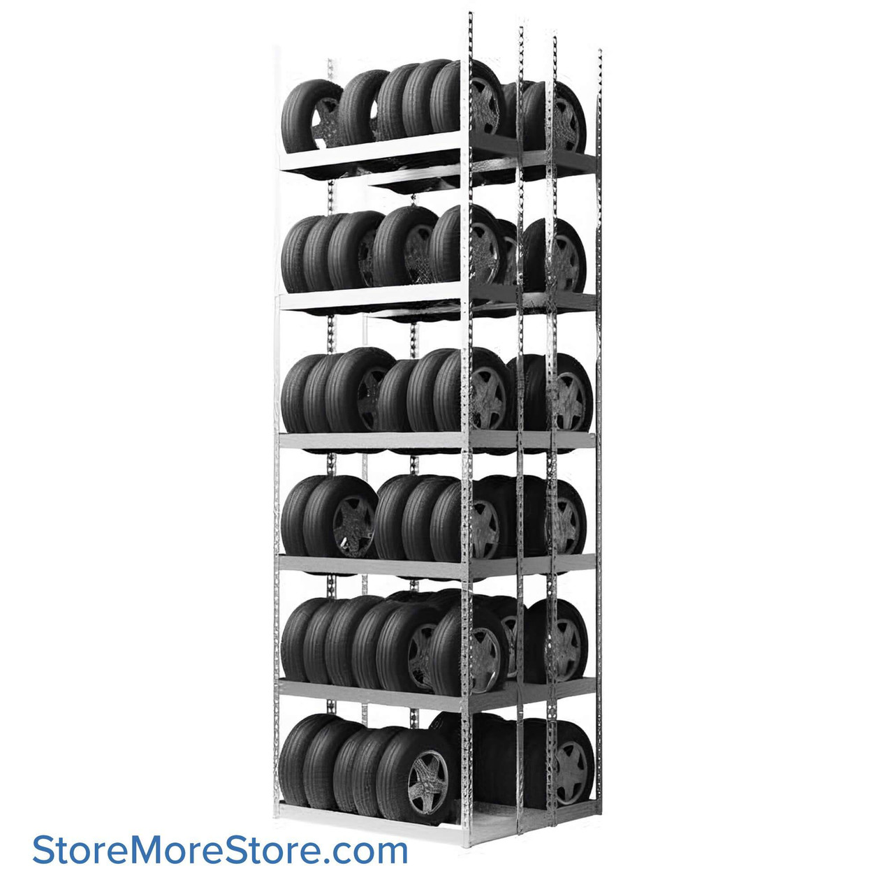 Tire Storage Rack, 60" W x 42" D x 192" H
