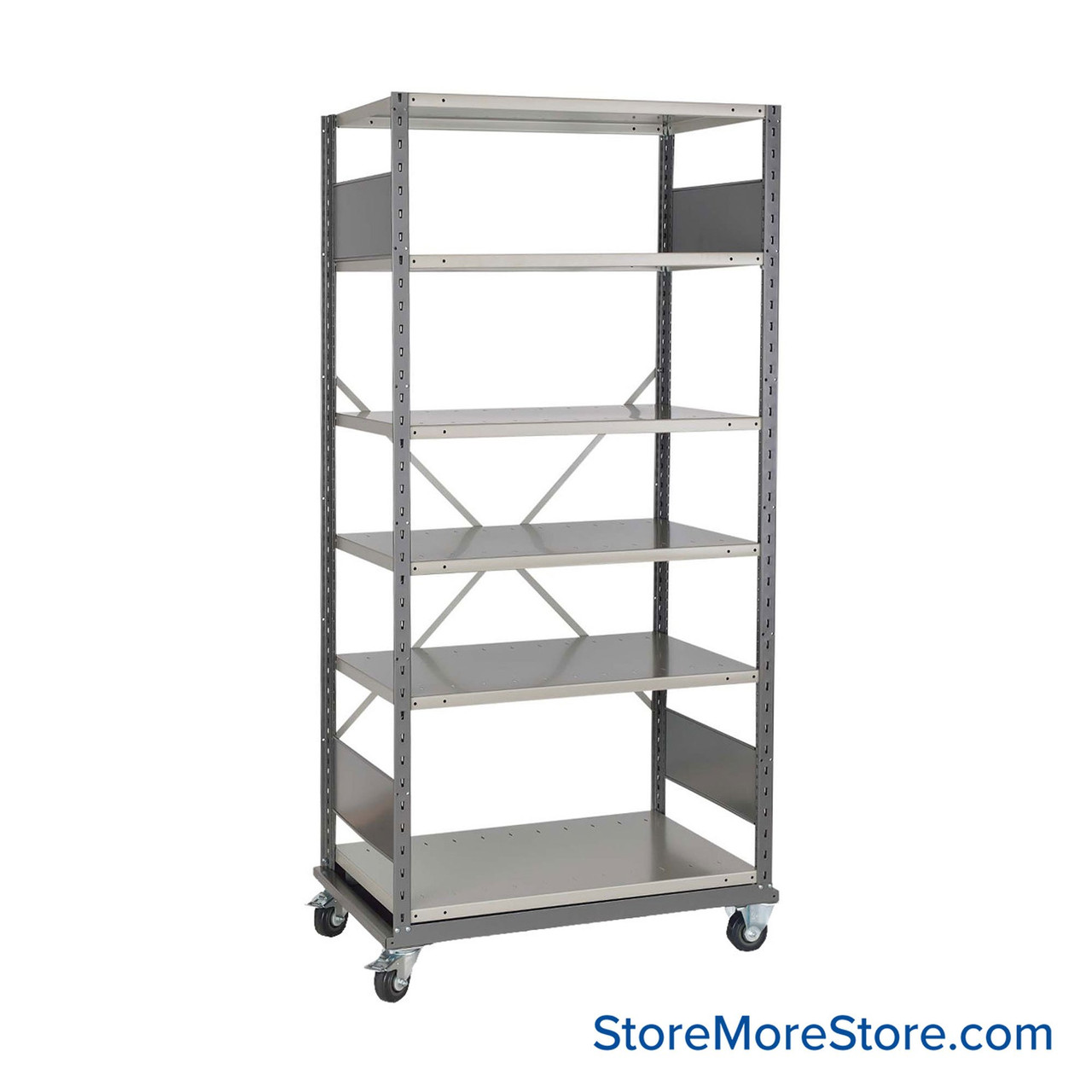 Metal Shelves on Wheels, 36" W x 24" D x 82" H