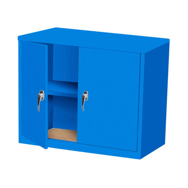 Counter High Metal Storage Cabinet, 30" W x 37" H, Steel Cabinet Top, 1 Fixed Shelf