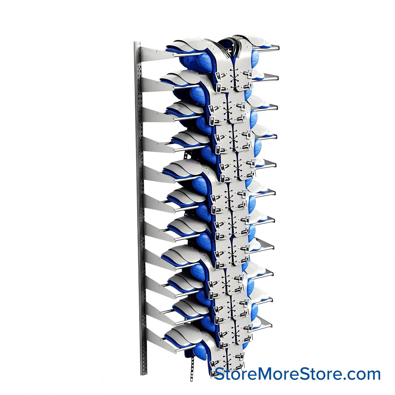Football Shoulder Pad Racks, 30" W x 15" D x 84" H, One Per Level Shoulder Pad Stack