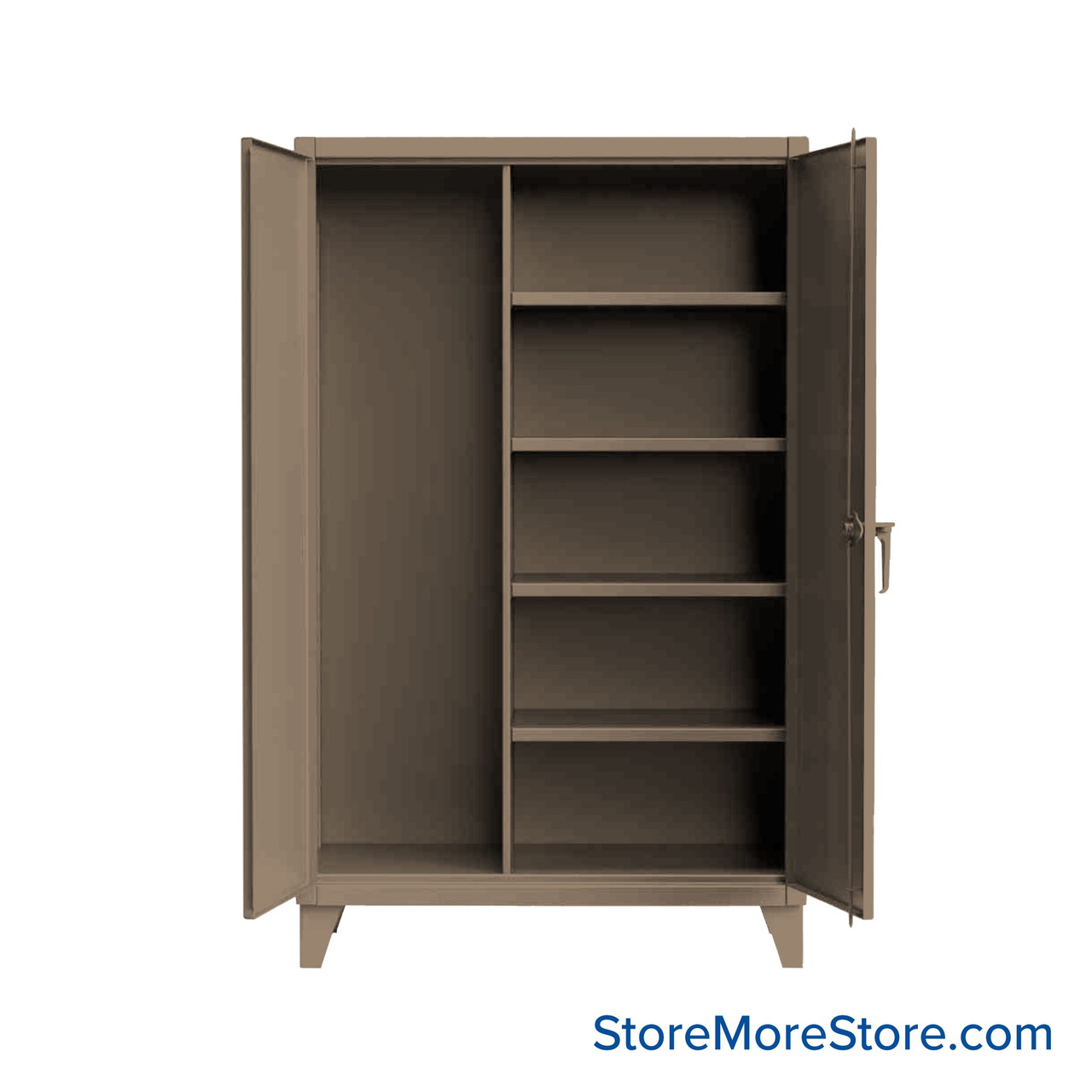 Industrial Storage Cabinet, 48" W x 78" H, Extreme Duty 12-Gauge Steel, 4 Half Shelves, Advanced Digital Lock