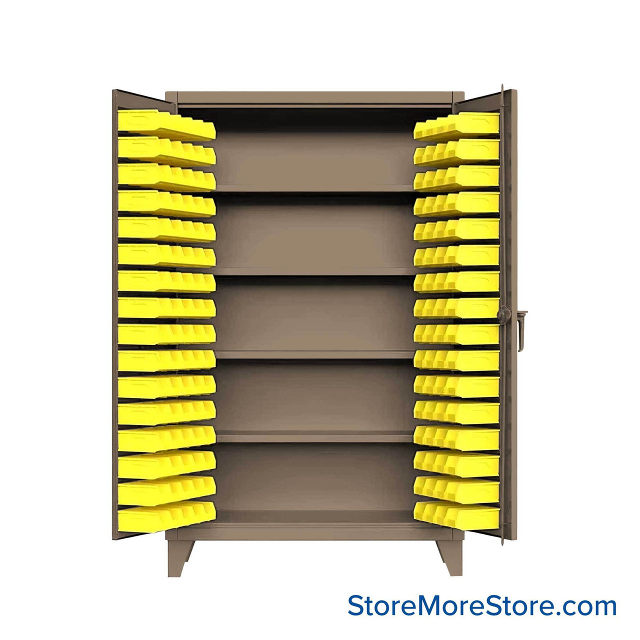 Industrial Storage Cabinets with Bins, 48" W x 78" H, Door Bin Storage w/ 4 Shelves, Digital Lock