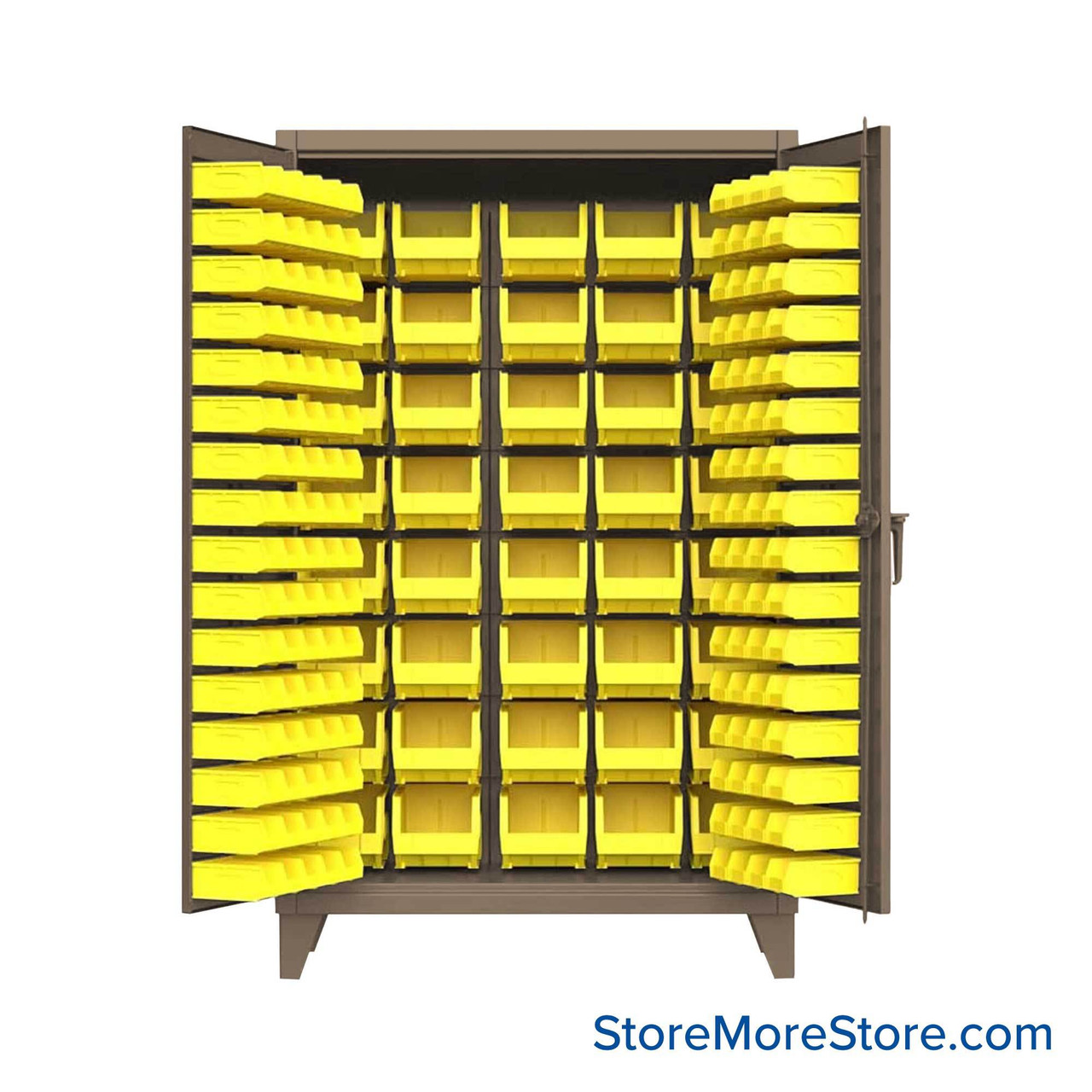 Industrial Storage Cabinets with Bins, 48" W x 75" H, Bin Storage Only, Professional Digital Lock