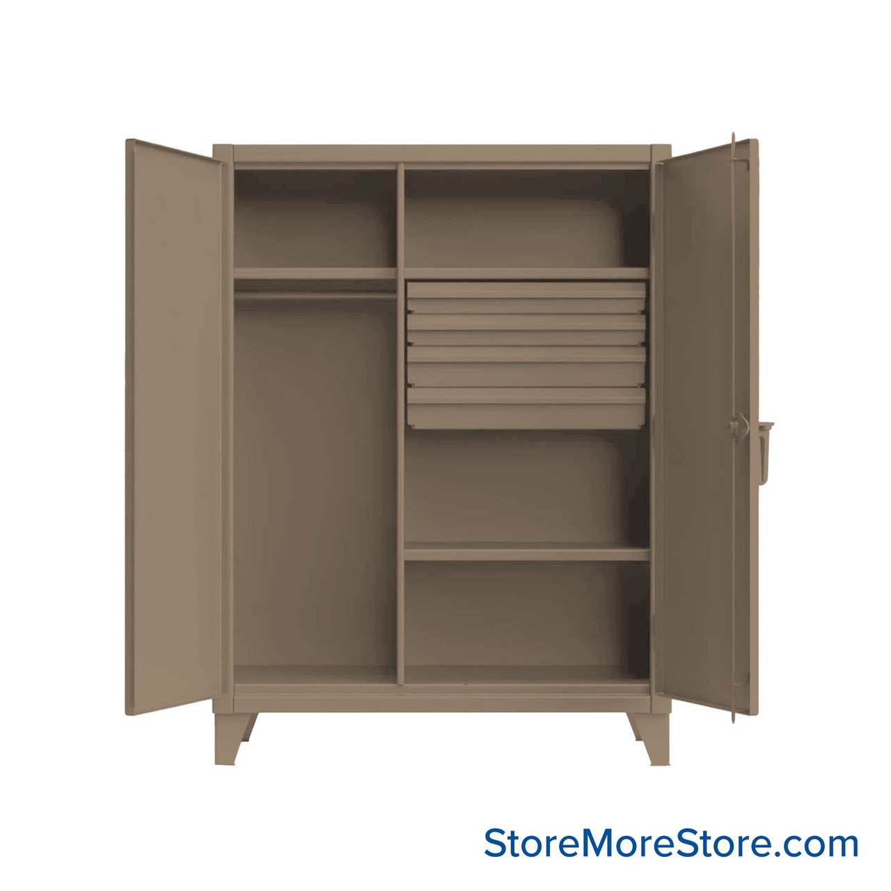 Utility Storage Cabinet, 36" W x 78" H, 4 Drawers, 4 Shelves, Padlock Hasp