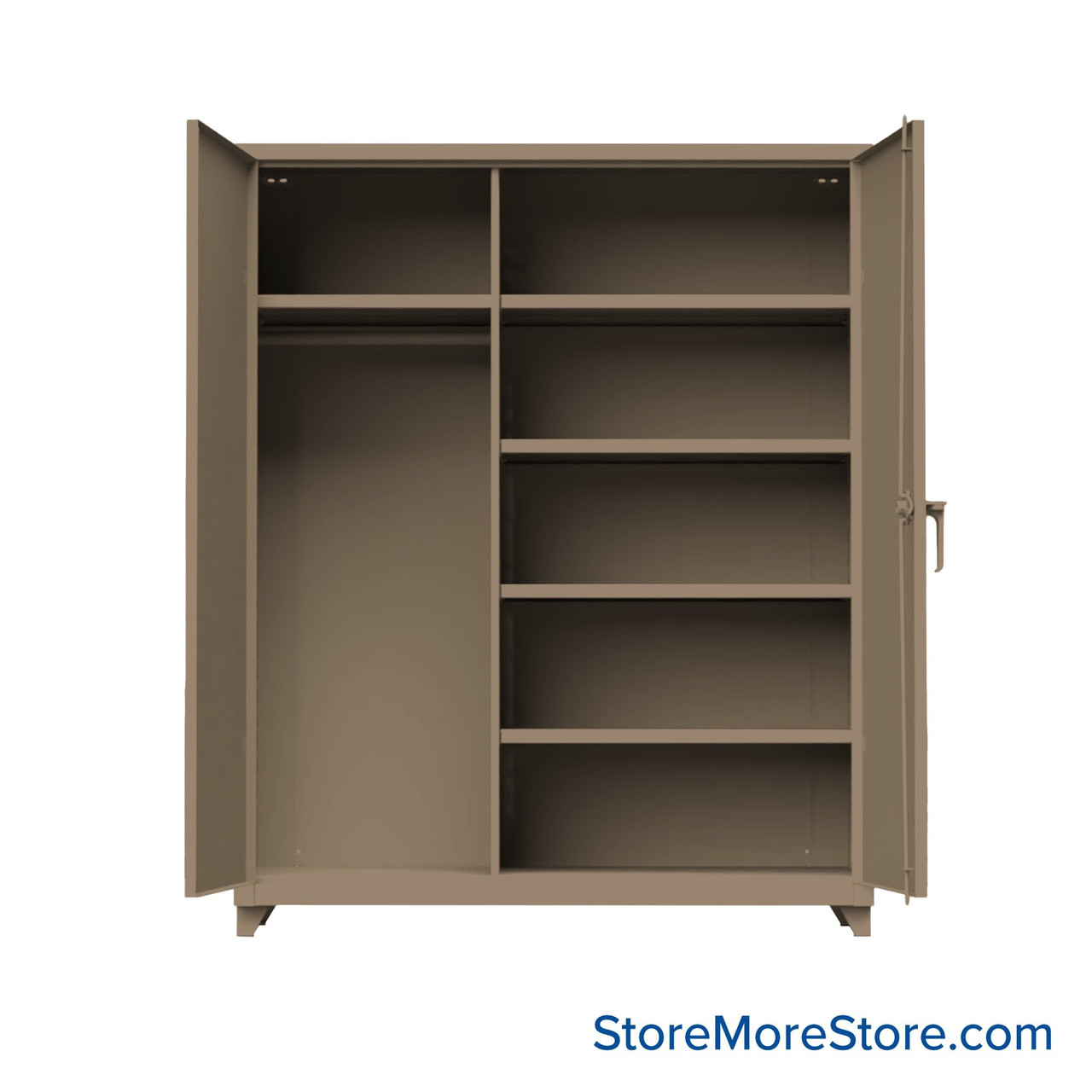 Utility Storage Cabinet, 60" W x 78" H, No Drawers, 5 Shelves, Professional Digital Lock