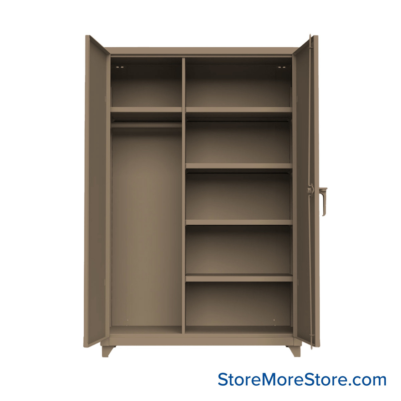 Utility Storage Cabinet, 48" W x 78" H, No Drawers, 5 Shelves, Padlock Hasp
