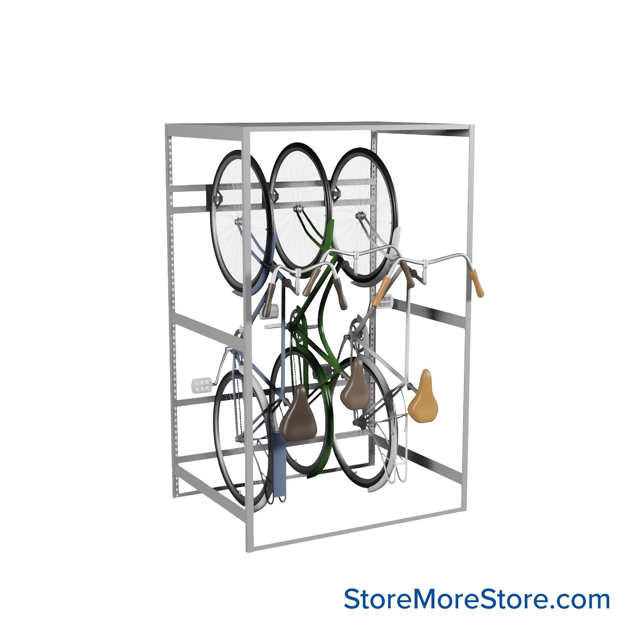 Vertical Bike Storage Rack, 48" W x 36" D x 76" H