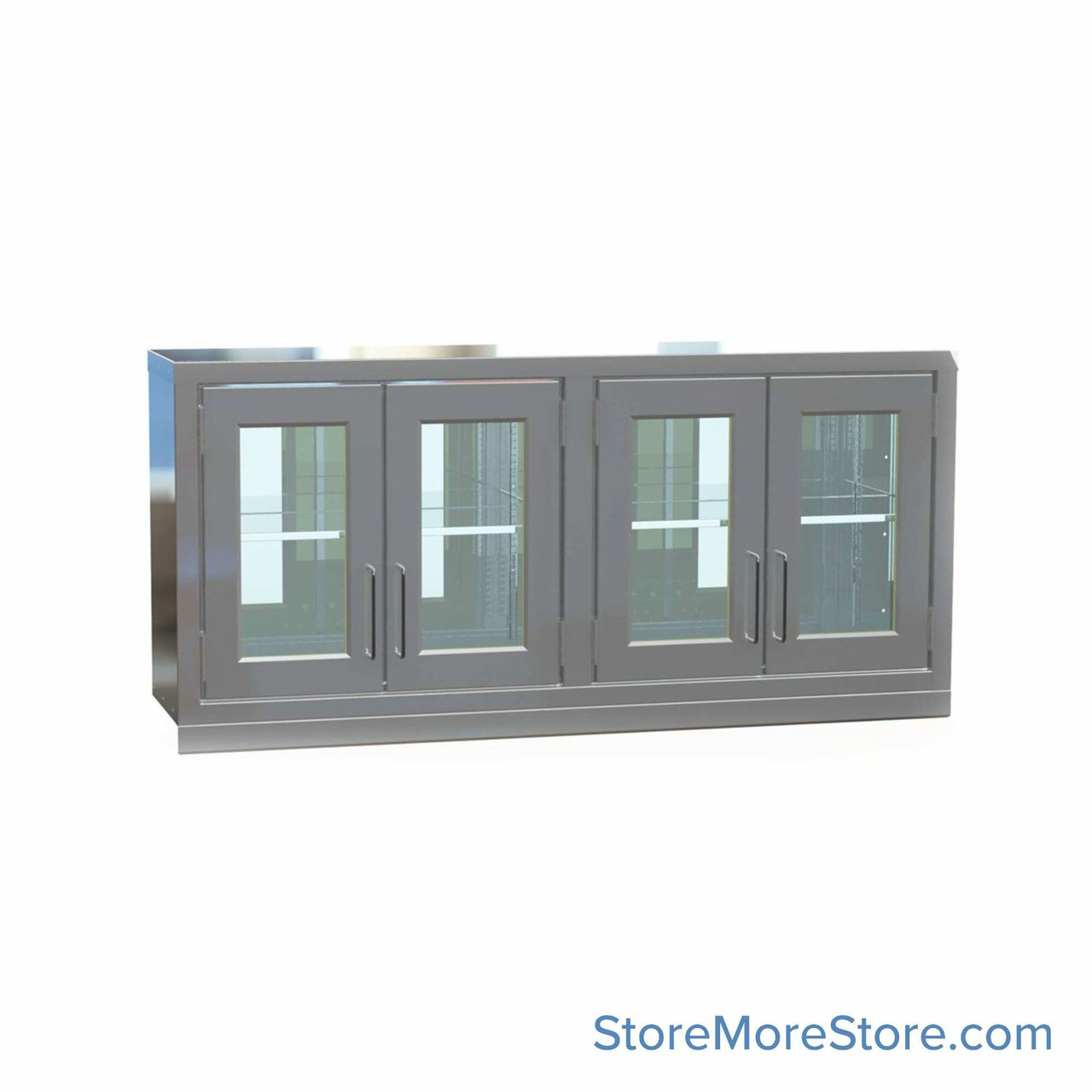 Stainless Wall Cabinet, 55" W x 24" H