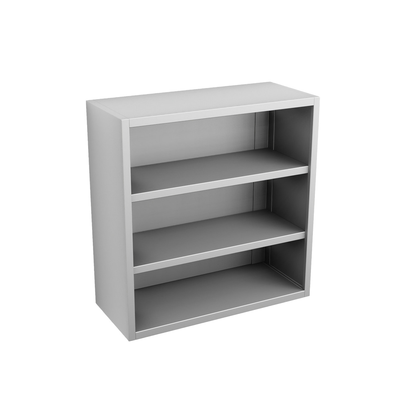 Stainless Steel Wall Mounted Cabinets, 30" W x 13" D x 31" H, Flat Top, No Doors, No Lock
