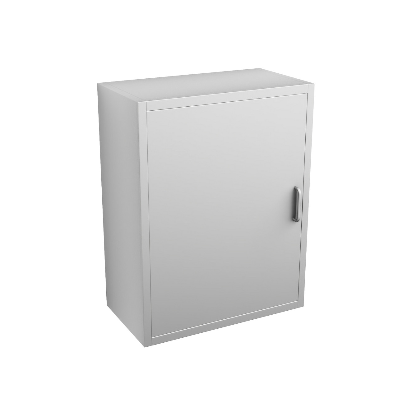 Stainless Steel Wall Mounted Cabinets, 24" W x 16" D x 31" H, Flat Top, Solid Left Swing Door, Key Lock