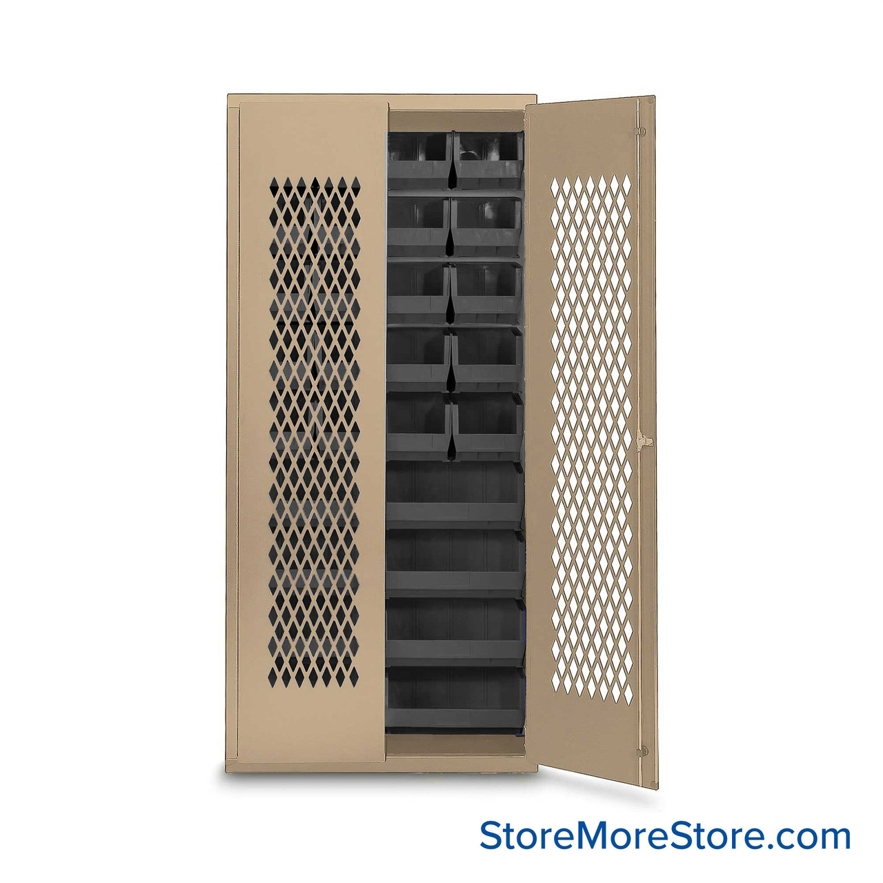 Bin Cabinets with Vented Doors, 28 Bins
