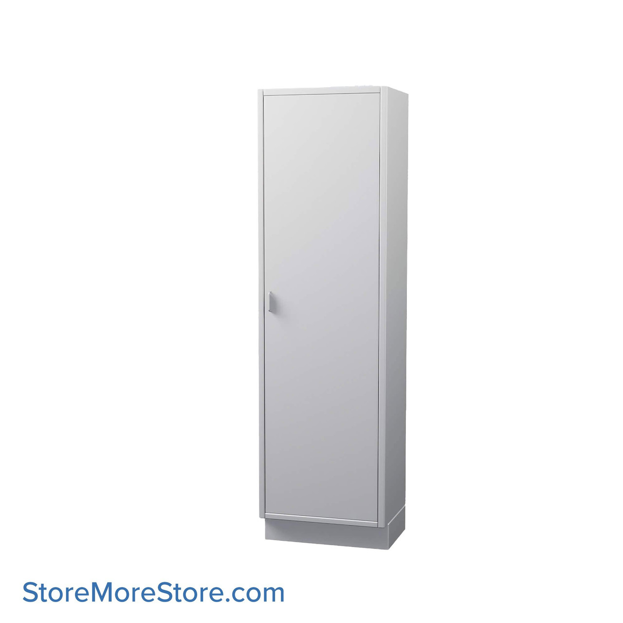 Stainless Steel Cabinet, 24" W x 24" D x 84" H, Flat Top, Solid Door, Right Swing Doors, Key Lock