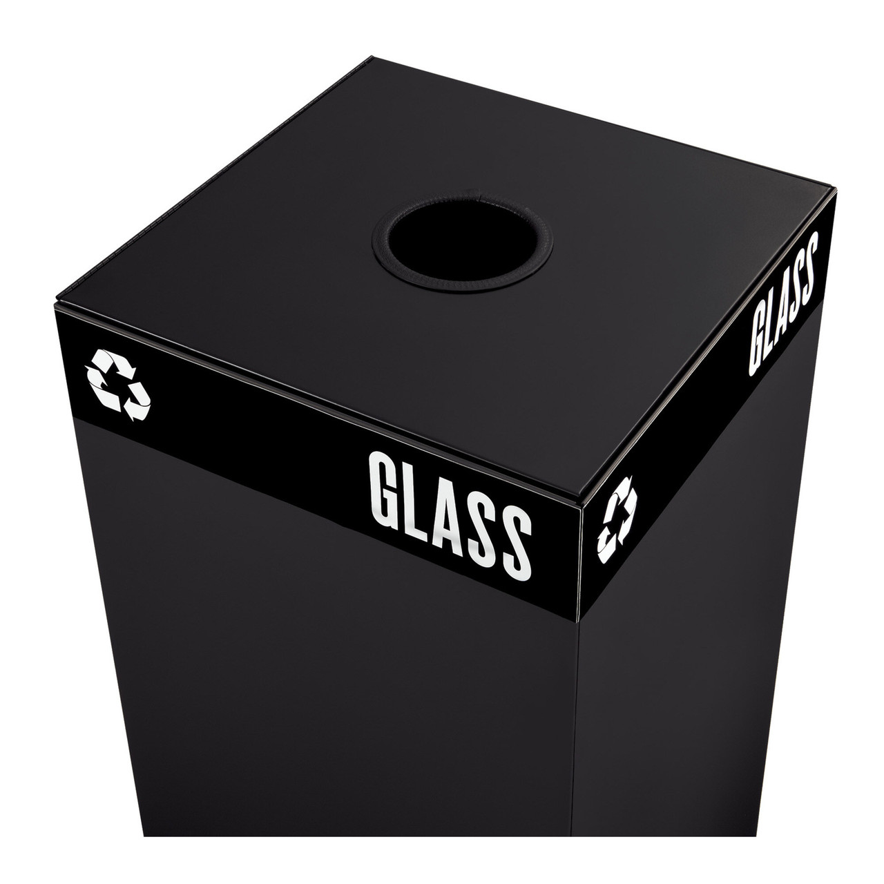 Square Recycling Lid with Round Opening