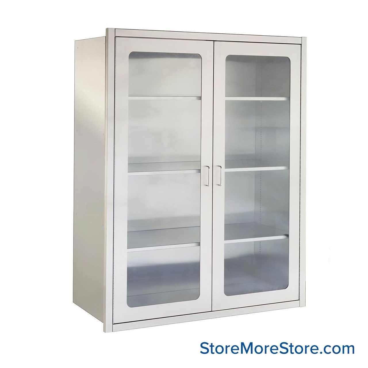 Recessed Stainless Steel Cabinet, 36" W x 18" D x 60" H, Key Lock