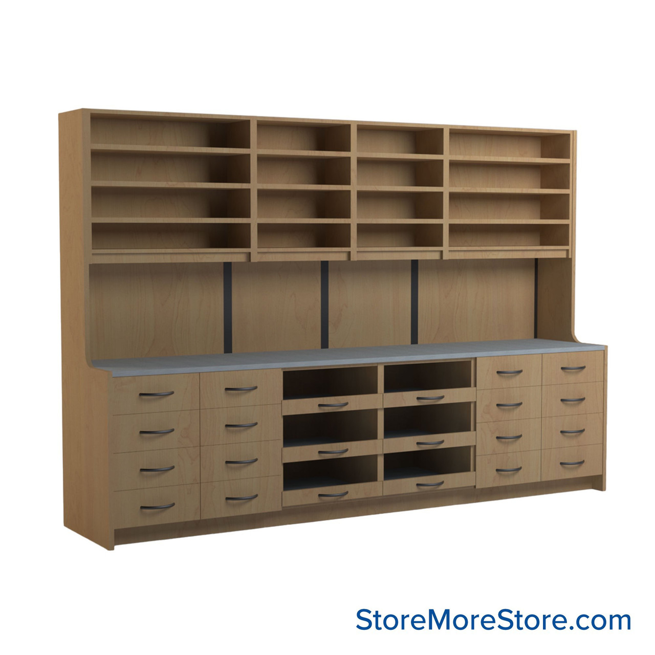 Pharmacy Cabinets, 120" W x 26" D, 10" Wide - Option 4
