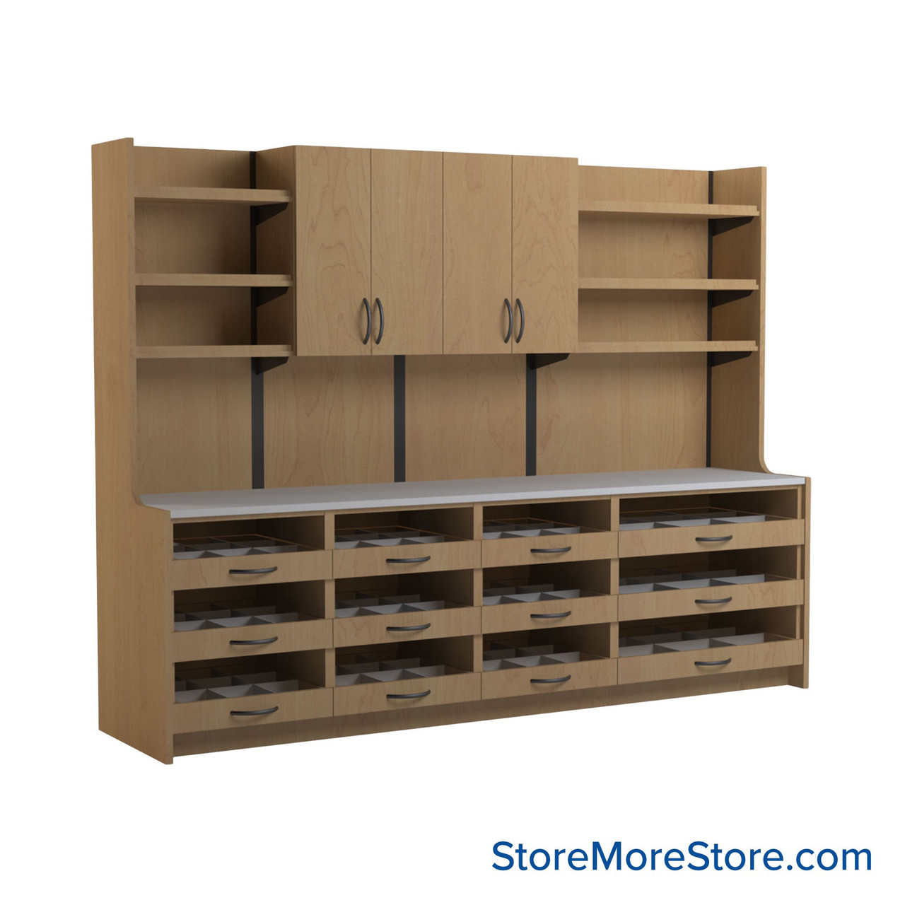 Pharmacy Cabinets, 108" W x 26" D, 9" Wide - Option 2