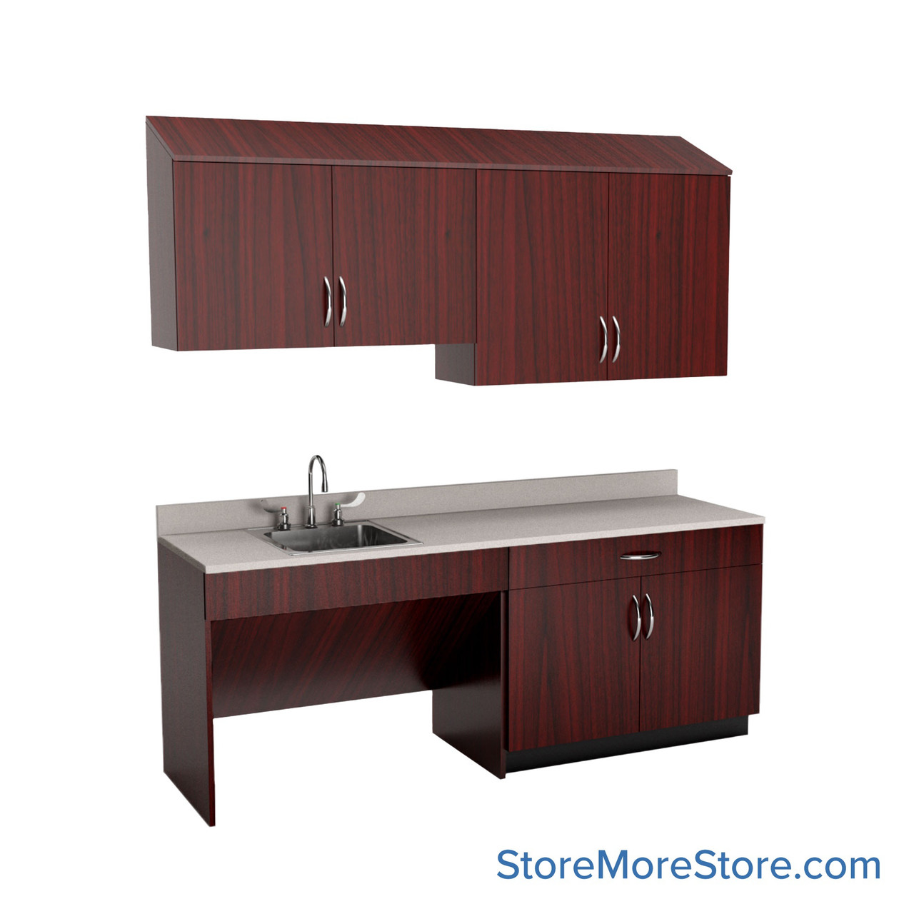 Exam Room Cabinets, 84" W, Includes ADA Accessible, 7" Wide - Option 2 Exam Room Layout