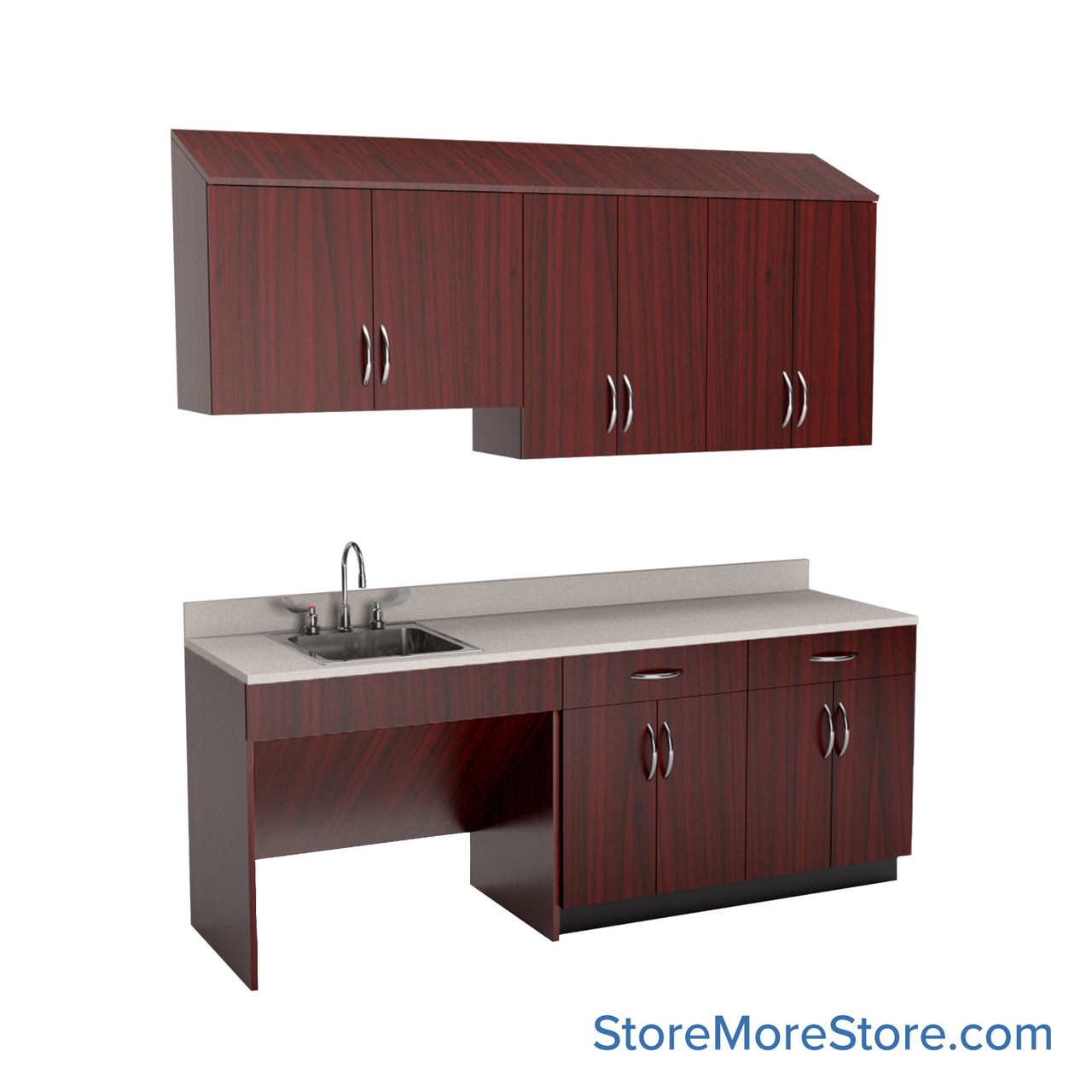 Exam Room Cabinets, 84" W, Includes ADA Accessible, 7" Wide - Option 4 Exam Room Layout