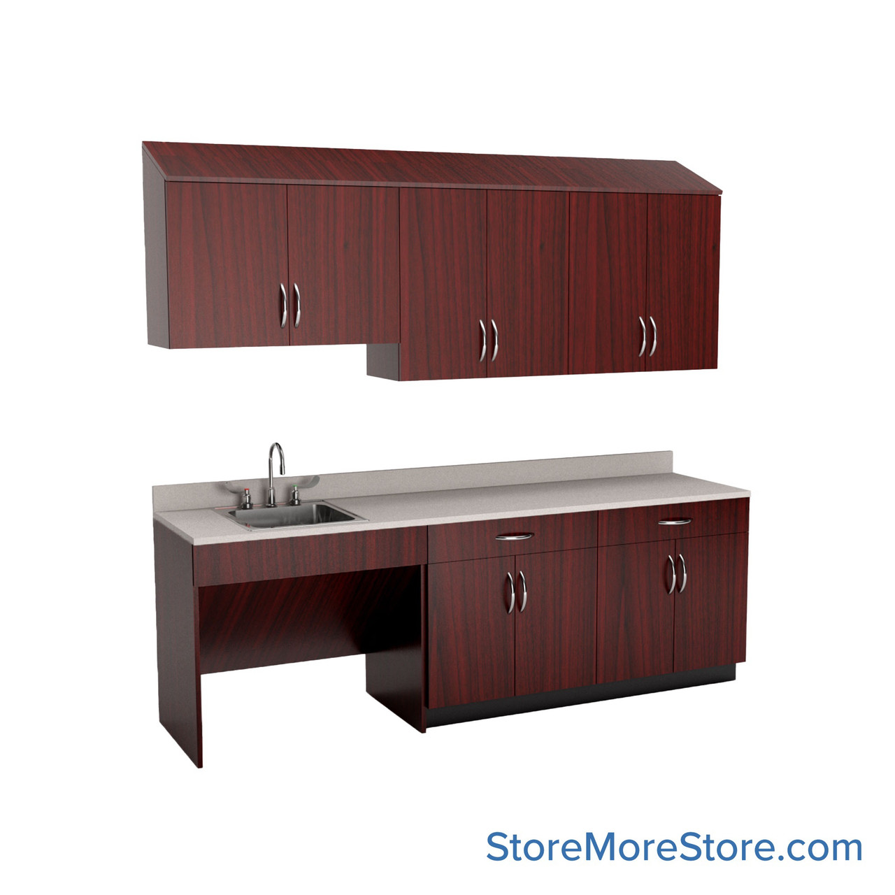 Exam Room Cabinets, 96" W, Includes ADA Accessible, 8" Wide - Option 4 Exam Room Layout