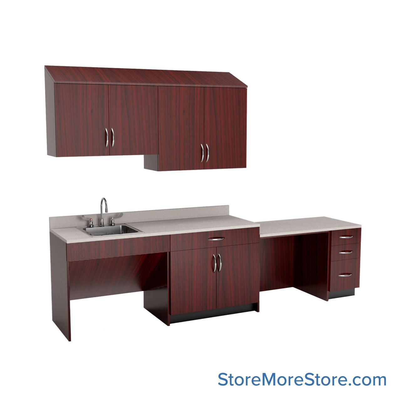 Exam Room Cabinets, 120" W, Includes ADA Accessible, 10" Wide - Option 2 Exam Room Layout