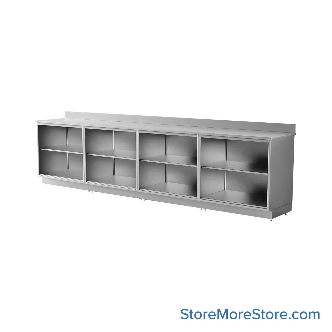 Commercial Stainless Steel Cabinets, 145" W x 36" H, Lower Cabinet Only