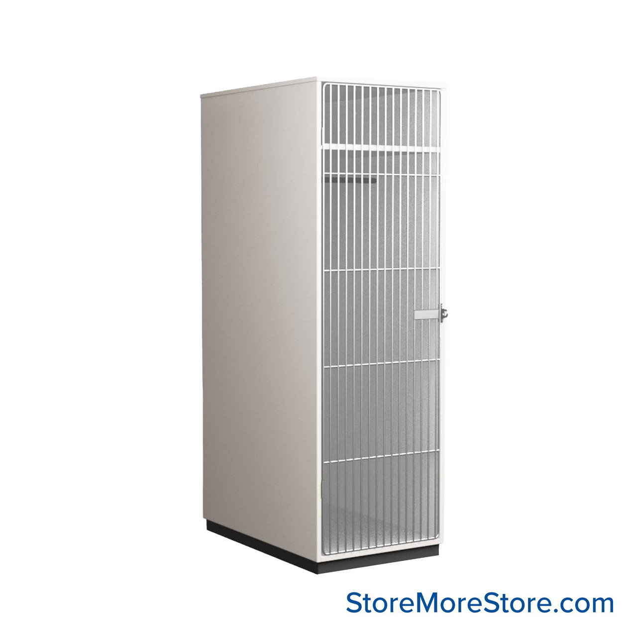 Band Uniform Storage, 27" W, Grille Door Left Swing, 1 Hanging Garment Rod & 1 Hat Shelf