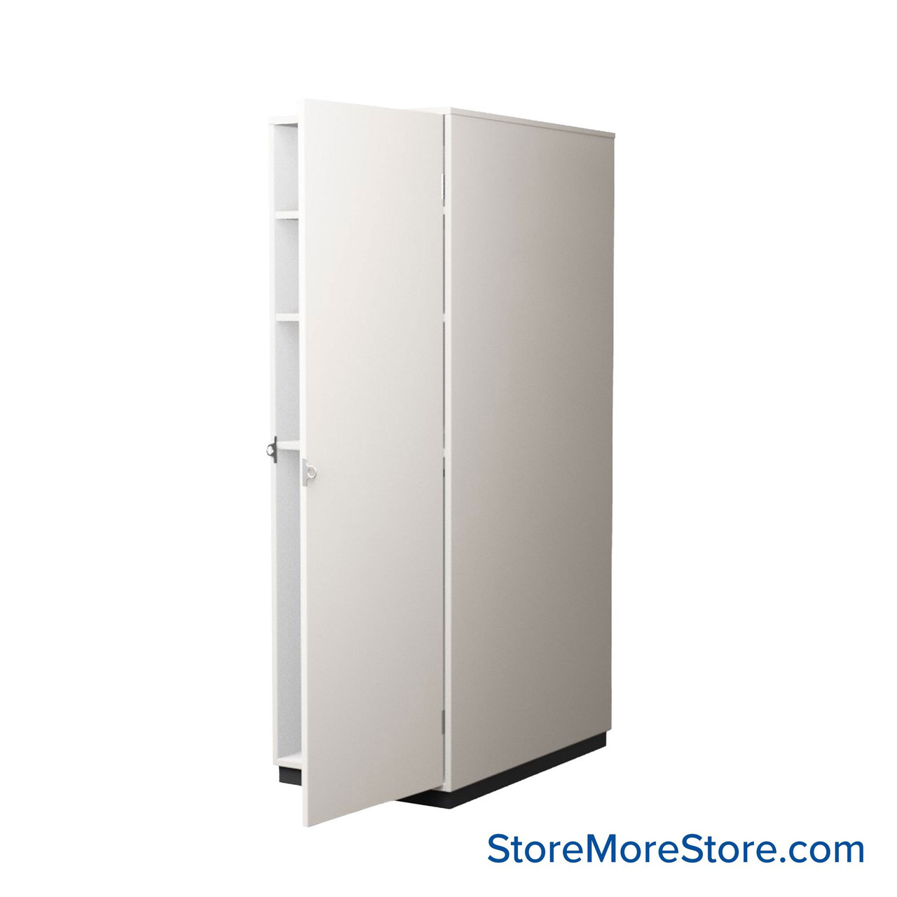 Band Uniform Storage, 27" W, Laminate Door Right Swing, 1 Hanging Garment Rod & 3 Shelves