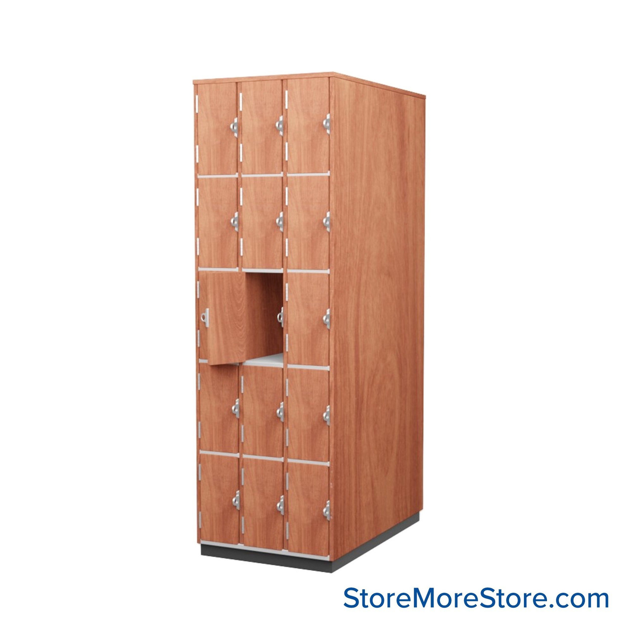 Instrument Storage Cabinets, 27" W, Fifteen 15"H Compartments, Individual Laminate Doors Swinging Left