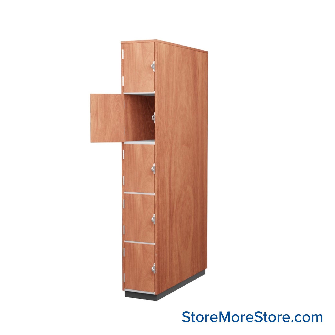 Instrument Storage Cabinets, 13" W, Five 15"H Compartments, Individual Laminate Doors Swinging Left