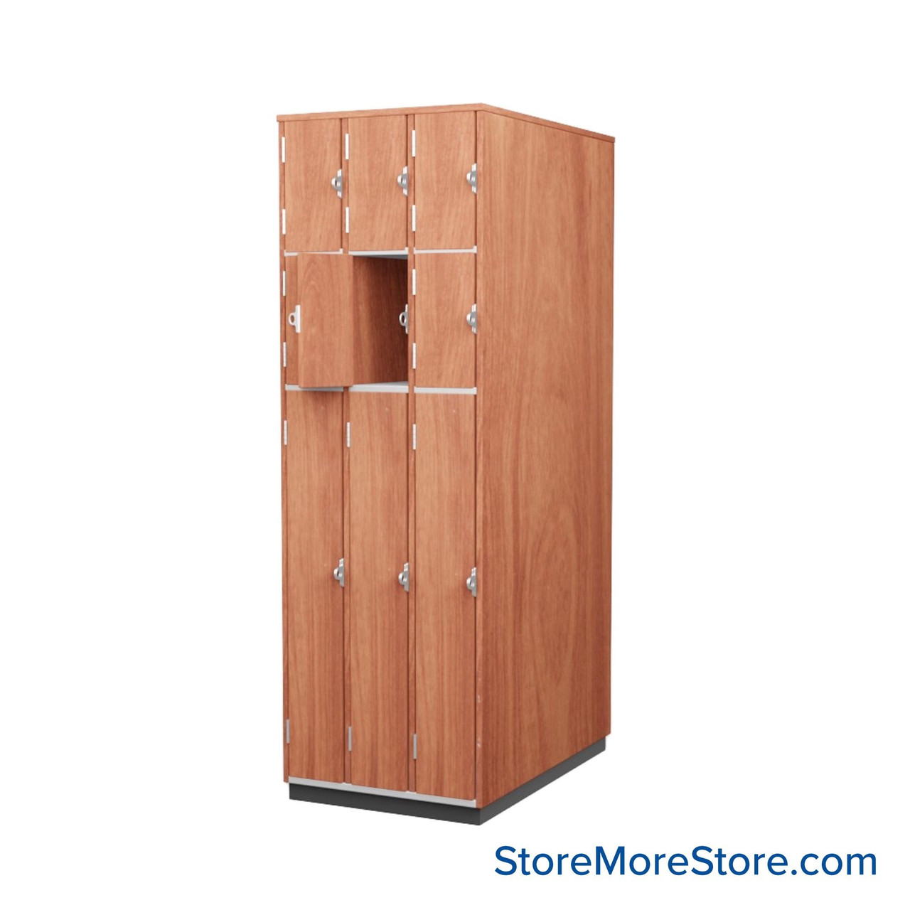 Instrument Storage Cabinets, 27" W, Six 15"H & Three 46.625"H Compartments, Individual Laminate Doors Swinging Left
