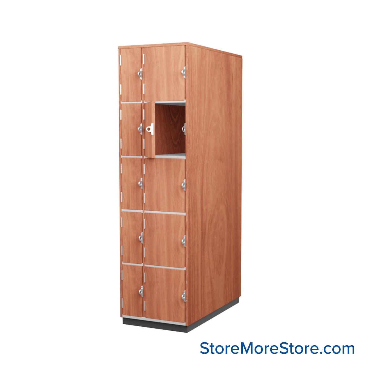 Instrument Storage Cabinets, 23" W, Five 15"H & Five 15"H Compartments, Individual Laminate Doors Swinging Left