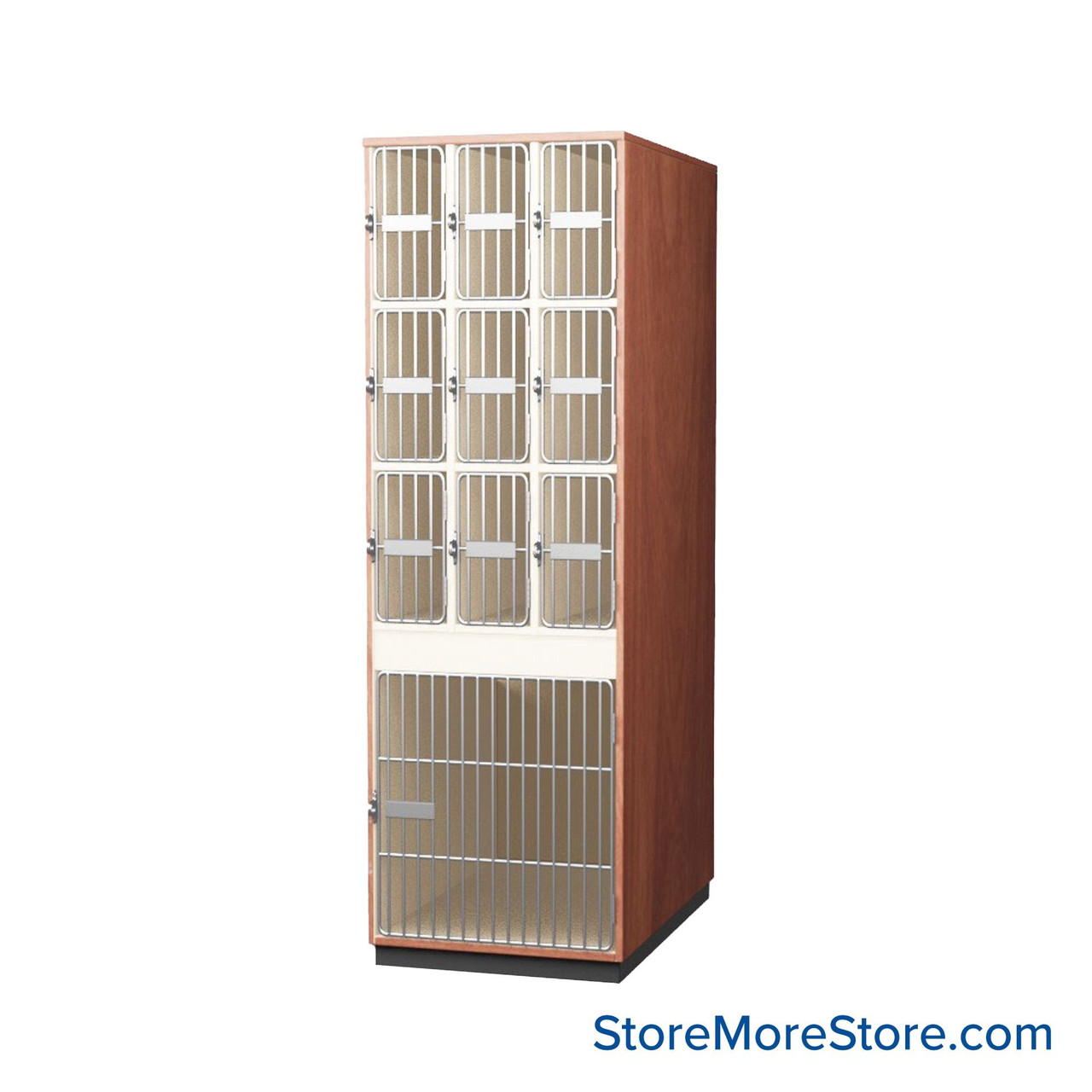 Instrument Storage Cabinets, 27" W, Nine 15"H & One 25.5"H Compartments, Individual Grille Doors Swinging Right