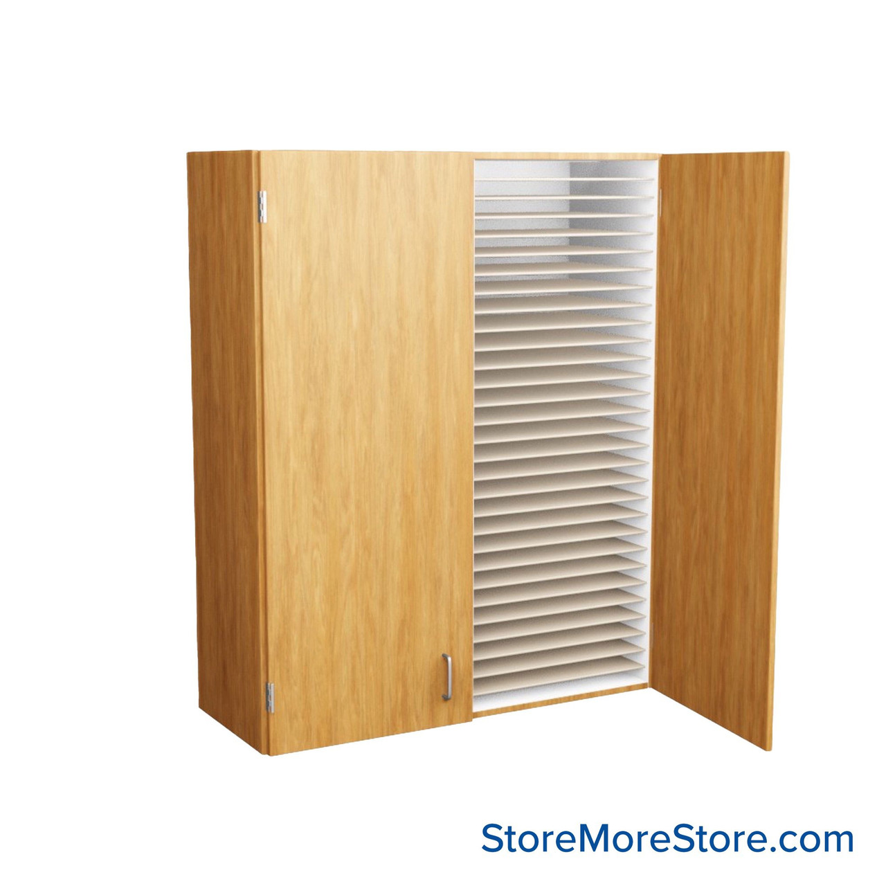 Folio Cabinet, 48" W x 60" H, Folio Storage w/ Doors, 2 Columns, Key Lock