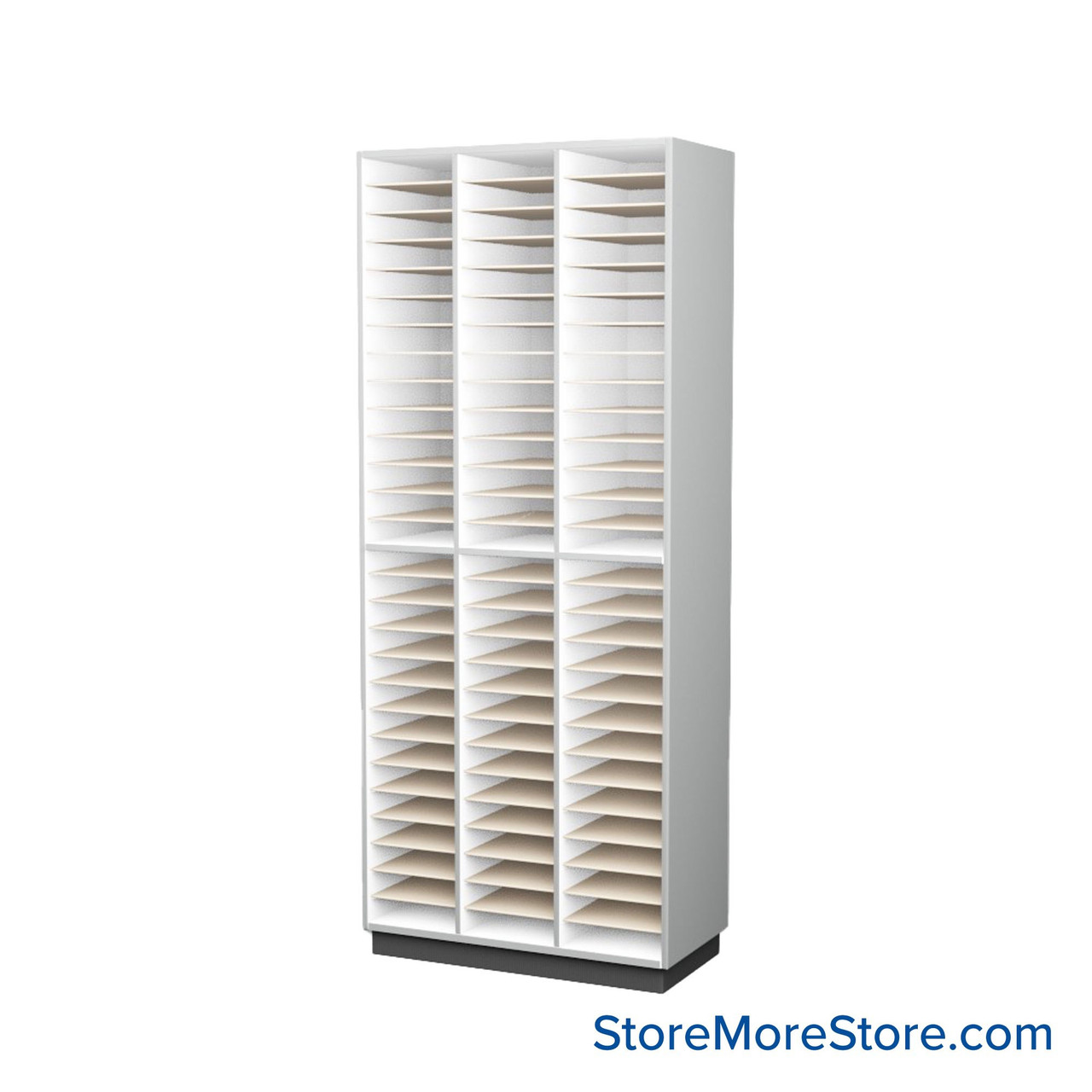Music Filing Cabinet, 36" W x 84" H, Open Folio Storage, 3 Columns