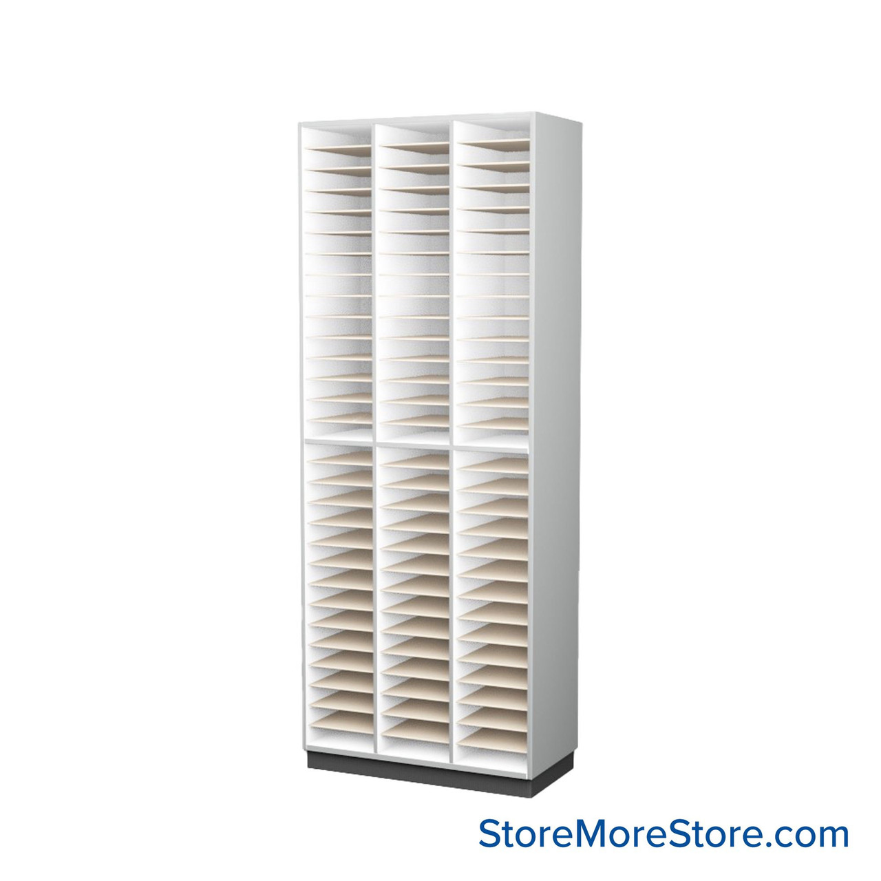 Music Filing Cabinet, 36" W x 90" H, Open Folio Storage, 3 Columns