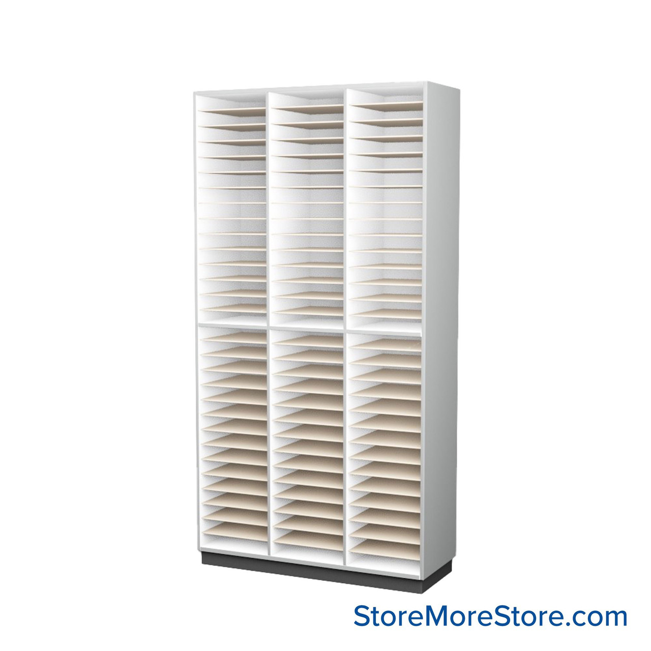 Music Filing Cabinet, 48" W x 90" H, Open Folio Storage, 3 Columns