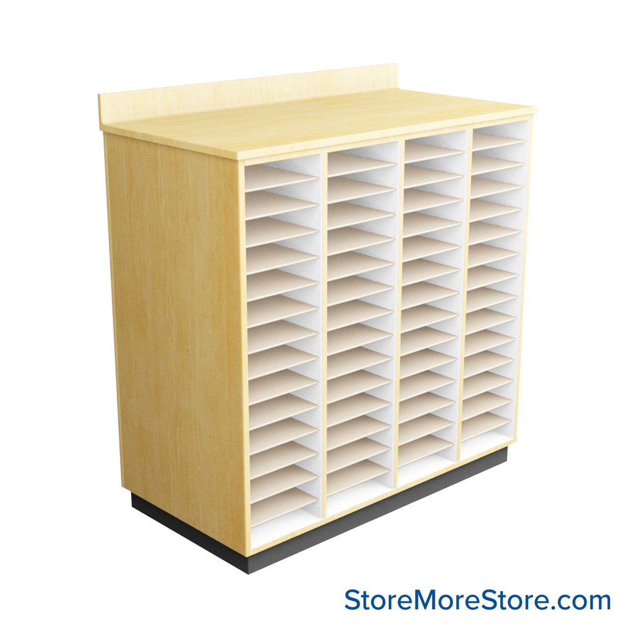 Music Folio Cabinet, 48" W x 48" H, Open Folio Storage, 4 Columns