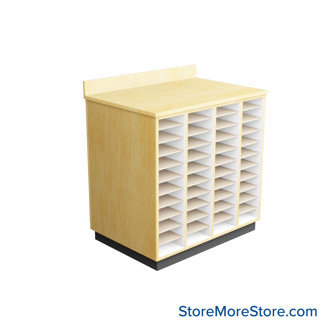 Music Folio Cabinet, 36" W x 36" H, Open Folio Storage, 4 Columns