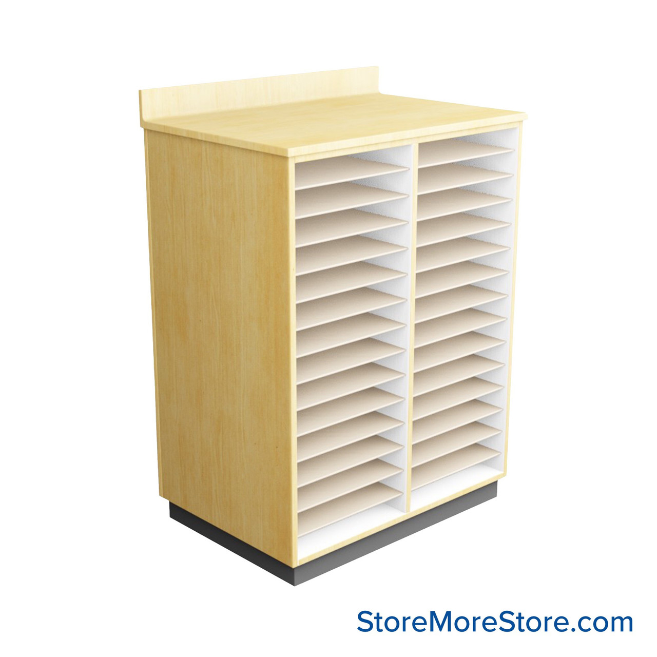 Music Folio Cabinet, 36" W x 48" H, Open Folio Storage, 2 Columns