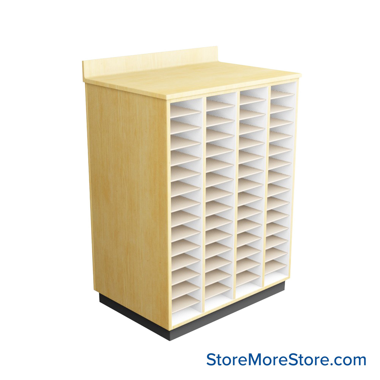 Music Folio Cabinet, 36" W x 48" H, Open Folio Storage, 4 Columns