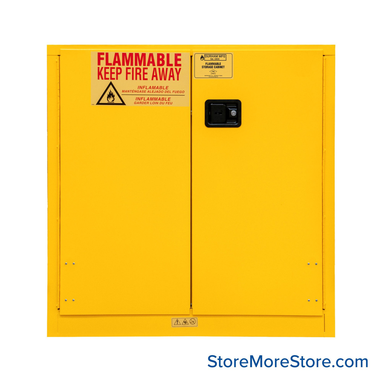 Flammable Storage Cabinet, 43" W x 18" D x 44" H, 30 gallons Capacity, Manual Door