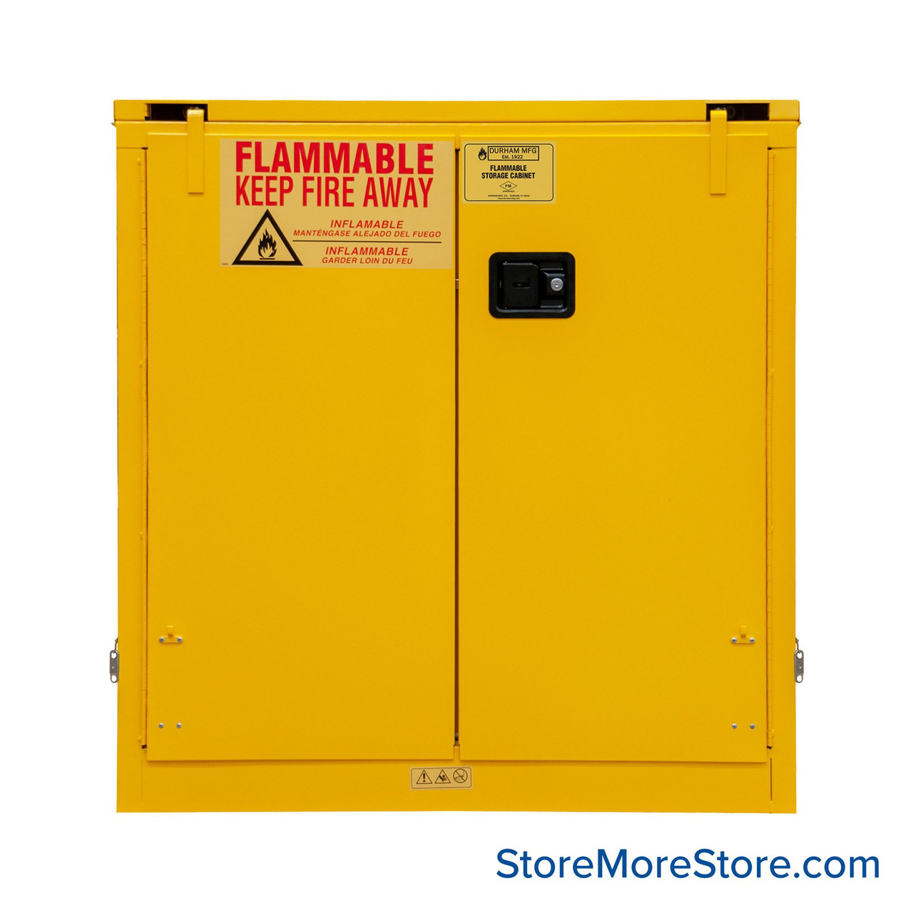 Flammable Storage Cabinet, 43" W x 18" D x 45.375" H, 30 gallons Capacity, Self Closing Door