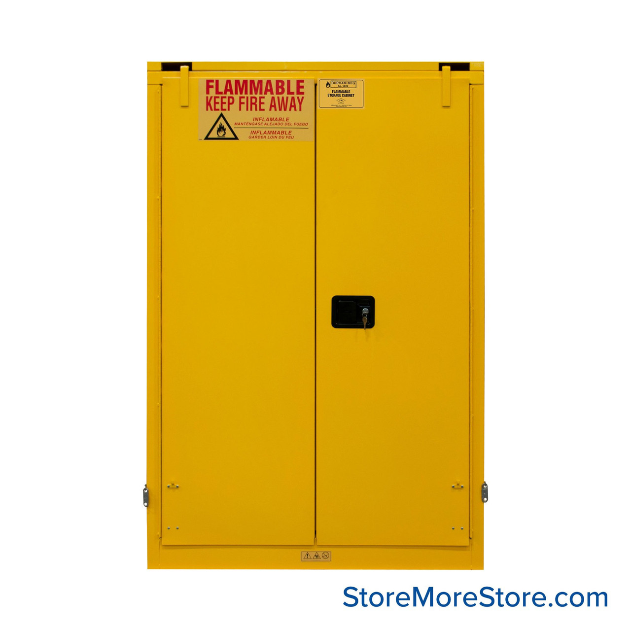 Flammable Storage Cabinet, 43" W x 18" D x 66.375" H, 45 gallons Capacity, Self Closing Door