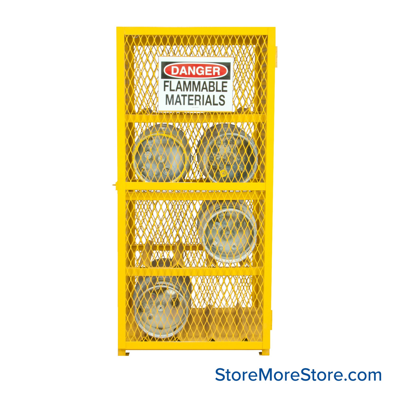 Gas Cylinder Cabinet, 30" W x 30" D x 71.75" H, Horizontal, 8 Cylinders Storage