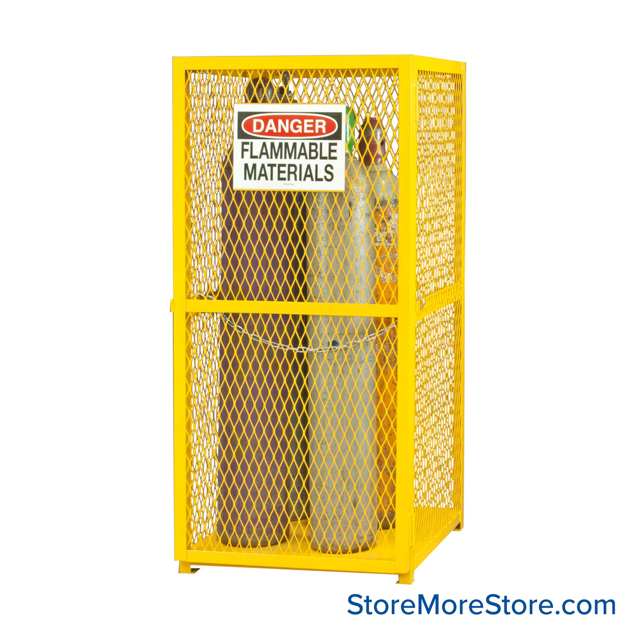 Gas Cylinder Cabinet, 30" W x 30" D x 71.75" H, Vertical, 9 Cylinders Storage