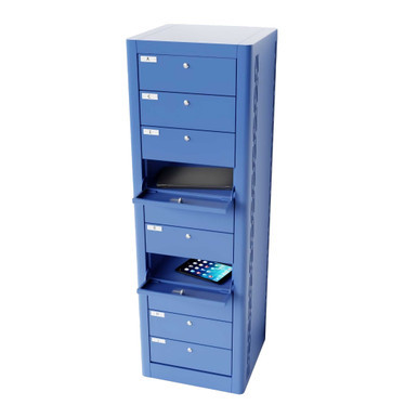 Laptop Charging Cabinet, 51" H, 10 Compartments, Advanced Key Lock
