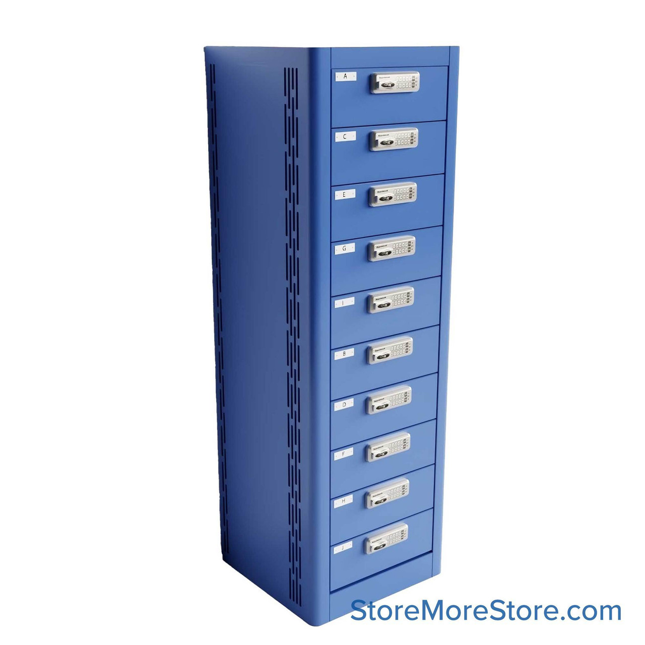 Laptop Charging Cabinet, 51" H, 10 Compartments, Digital Lock