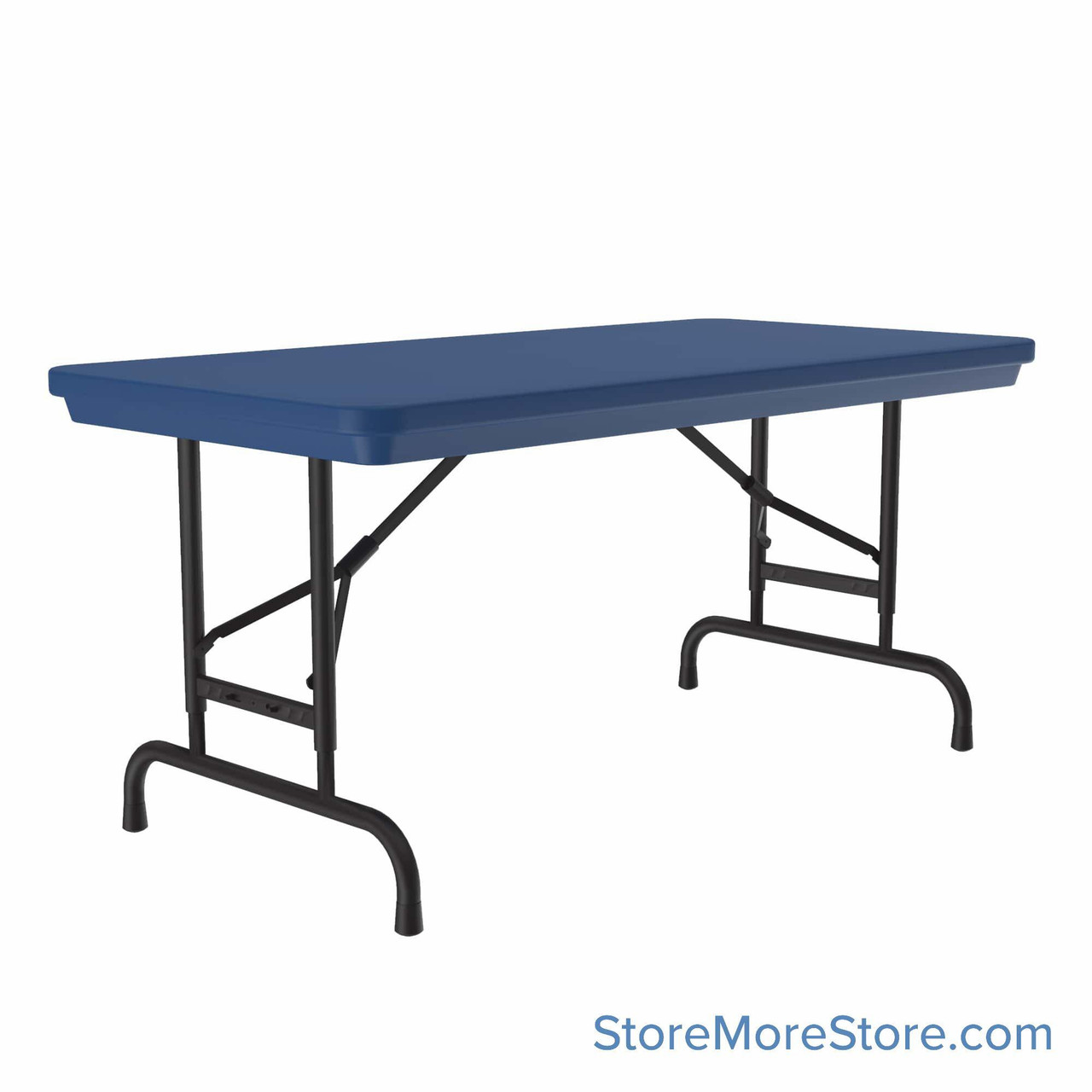 Adjustable Height Plastic Folding Tables, 72" W x 30" D x 17" H